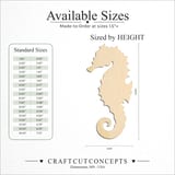 Size reference chart for SEA HORSE CURVED TAIL
