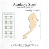 Size reference chart for SEA HORSE SLIM