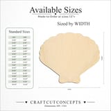 Size reference chart for SEA SHELL CLAM BROAD FAN