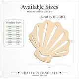 Size reference chart for SEA SHELL CLAM SCALLOPED RIBBED DETAILS