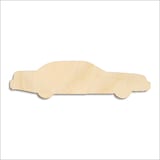 Laser-cut baltic birch silhouette of SEDAN CAR ROUNDED ROOF