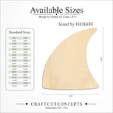 Size reference chart for SHARK DORSAL FIN