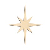 Laser-cut baltic birch silhouette of SHARP NORTH STAR