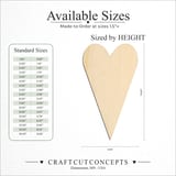Size reference chart for SHARP PRIMITIVE HEART