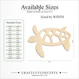 Size reference chart for PATTERN SHELL TURTLE