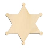 Laser-cut baltic birch silhouette of SHERIFF BADGE