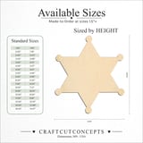 Size reference chart for SHERIFF BADGE