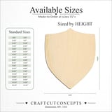 Size reference chart for Shield