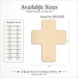 Size reference chart for SHORT CROSS