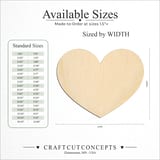 Size reference chart for SHORT FAT HEART