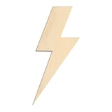 Laser-cut baltic birch silhouette of SHORT LIGHTNING BOLT