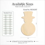 Size reference chart for Snowman with Top Hat