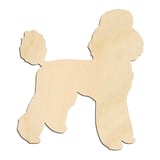 Laser-cut baltic birch silhouette of SHOW DOG FRONT FACING POODLE