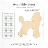 Size reference chart for SHOW DOG FRONT FACING POODLE