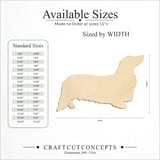 Size reference chart for SHOW DOG LONG HAIR DACHSHUND
