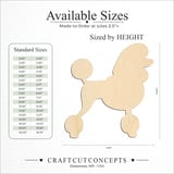 Size reference chart for SHOW DOG STANDING TALL POODLE