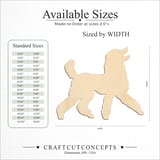 Size reference chart for SHOW DOG WALKING POODLE