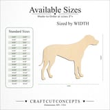Size reference chart for SHOW DOG RHODESIAN RIDGEBACK