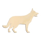 Laser-cut baltic birch silhouette of Show German Shepherd