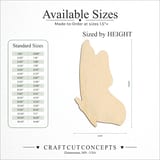 Size reference chart for SIDE PROFILE BUTTERFLY