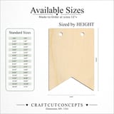 Size reference chart for SIGN BANNER VERTICAL NOTCHED