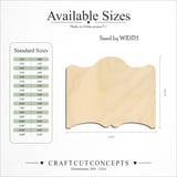 Size reference chart for Wavy Rectangle Sign Plaque