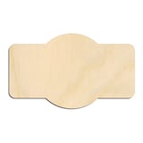 Laser-cut baltic birch silhouette of SIGN ROUNDED TAB