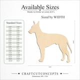 Size reference chart for SILHOUETTE DOG MANCHESTER TERRIER