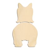 Laser-cut baltic birch silhouette of Silky Terrier Dog Butt