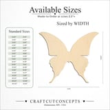 Size reference chart for SIMPLE BUTTERFLY