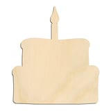 Laser-cut baltic birch silhouette of SINGLE CANDLE CAKE
