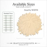 Size reference chart for Single Pom