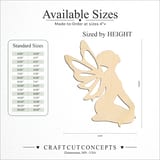 Size reference chart for Sitting Fairy Silhouette