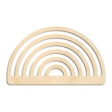 Laser-cut baltic birch silhouette of SIX RAINBOW NARROW