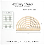 Size reference chart for SIX RAINBOW NARROW
