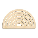 Laser-cut baltic birch silhouette of SIX RAINBOW WIDE