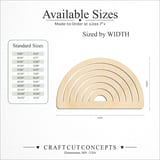 Size reference chart for SIX RAINBOW WIDE