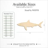 Size reference chart for Slim Shark Silhouette