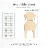 Size reference chart for Front-Facing Dog Silhouette