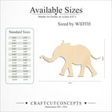 Size reference chart for SMALL ELEPHANT SILHOUETTE