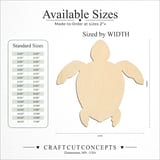 Size reference chart for SMALL FLIPPER TURTLE