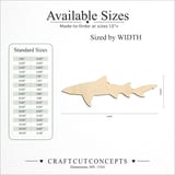 Size reference chart for SMALL SHARK SILHOUETTE