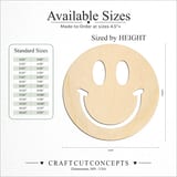 Size reference chart for SMILEY FACE