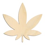 Laser-cut baltic birch silhouette of Marijuana Leaf