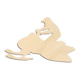 Laser-cut baltic birch silhouette of SNOW MOBILE RIDER