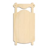 Laser-cut baltic birch silhouette of SNOW SLED CHRISTMAS ENGRAVED
