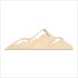Laser-cut baltic birch silhouette of SNOWCAP LOW MOUNTAIN PEAKS