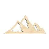 Laser-cut baltic birch silhouette of SNOWCAP MOUNTAIN PEAKS