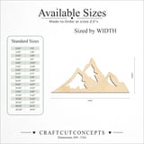 Size reference chart for SNOWCAP MOUNTAIN PEAKS