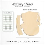 Size reference chart for SNOWMAN HEAD TWO PIECE